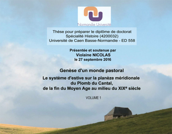 Genèse d’un monde pastoral et du système d’estive sur la planèze méridionale du Plomb du Cantal